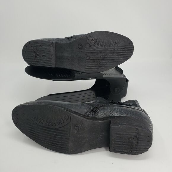 New Miz Mooz Womens Daryn Leather Buckle Ankle Boots Ocean Gray EU 37 US 6.5-7 - Picture 3 of 3